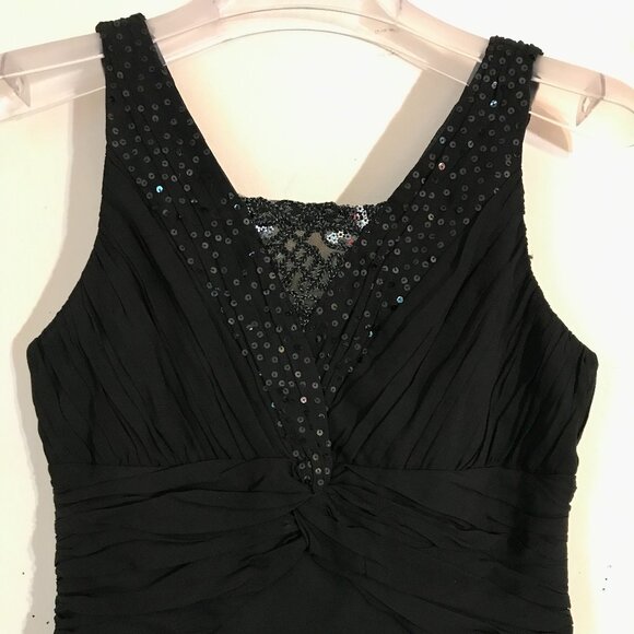 BCBGMaxAzria 100% Silk Sequin Sleeveless Maxi Dress (6) - Picture 3 of 12